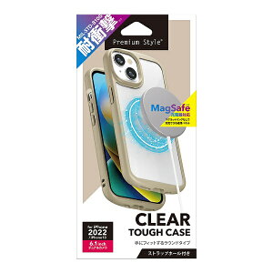 PGAbs[W[G[ iPhone 14 6.1C`@MagSafe[dΉ NA^tP[X@x[W Premium Style PG-22KPT02BE