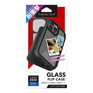 PGA�b�s�[�W�[�G�[ iPhone 14 Pro 6.1�C���` �K���X�t���b�v�P�[�X �m�J�[�{�����u���b�N�n Premium Style PG-22QGF06BK
