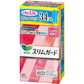 花王｜Kao Laurier（ロリエ）スリムガード ボリュームパック 特に多い昼用 25cm 羽つき 34個