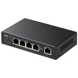 【エントリーで最大全額ポイント還元｜7/18迄】 サンワサプライ｜SANWA SUPPLY スイッチングハブ [5ポート /Giga対応] PoE給電 ブラック LAN-GIGAPOE52