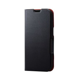 ELECOM｜エレコム iPhone 14 6.1インチ レザーケース/手帳型/UltraSlim/薄型/磁石付き/ブラック PM-A22APLFUBK