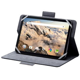 ELECOM｜エレコム タブレットPC用 [7〜8.4インチ] 汎用 手帳型ソフトレザーケース フリーアングル/ハンドベルト/ペンホルダー/マグネットフラップ ブラック TB-08HPGFLBK