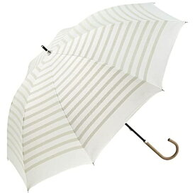 ビコーズ｜because 長傘 UMBRELLAS Pu Border ボーダー ホワイト BE-92367 [晴雨兼用傘]