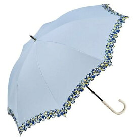 ビコーズ｜because 長傘 UMBRELLAS Pu Flower Scallop フラワースカラップ サックス BE-92473 [晴雨兼用傘]