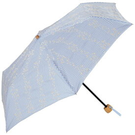 ビコーズ｜because 折りたたみ傘 UMBRELLAS MINI Stripe Bouquet Mini ストライプ ブーケ ミニ サックス BE-09283 [晴雨兼用傘]