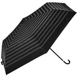 ビコーズ｜because 折りたたみ傘 UMBRELLAS MINI Pu Border Mini ボーダー ミニ ブラック BE-09237 [晴雨兼用傘]