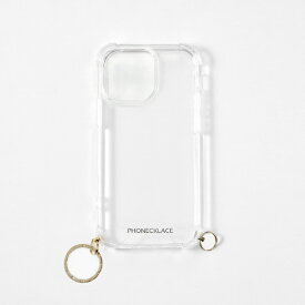 ROA｜ロア iPhone 14 Pro 6.1インチ チェーンショルダーストラップ付きクリアケース ゴールド PHONECKLACE PN23872i14PGD