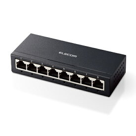 ELECOM｜エレコム スイッチングハブ [8ポート /1Giga対応 /ACアダプタ] メタル筐体 ブラック EHC-G08MA-B