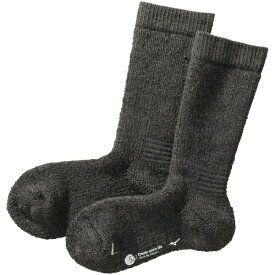 mizuno｜ミズノ レディース ブレスサーモウール極厚ソックス(22〜24cm/チャコールグレー) B2JX9704【返品交換不可】