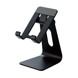 ELECOM｜エレコム スマートフォン用スタンド/アルミスタンド/ケーブル差込可能/4.6〜6.9インチ対応 ブラック P-DSCHALBKN
