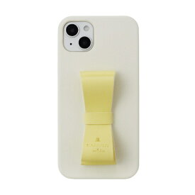 ランバン｜LANVIN LANVIN en Bleu - Slim Wrap Case Stand & Ring Ribbon for iPhone 14 Plus 2眼 [ Vintage White/Lemon Yellow ] LANVIN en Bleu ランバン　オン　ブルー