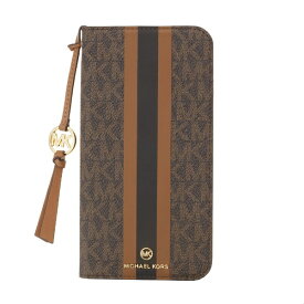 マイケルコース｜MICHAEL KORS MICHAEL KORS - Folio Case Stripe With Tassel Charm for MagSafe for iPhone 14 Plus 2眼 [ Brown ] MICHAEL KORS マイケル　コース