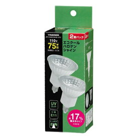 YAZAWA｜ヤザワ エコクールハロゲンシャイン75W形W角2P　JDR110V50WUVWKH3E112PYZ [E11 /ハロゲン電球形 /75W相当 /電球色 /2個]