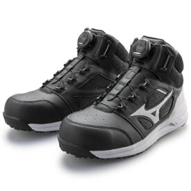 【エントリーで最大全額ポイント還元｜8/5迄】 mizuno｜ミズノ 25.5cm メンズ 安全靴 オールマイティLSII73M BOA 靴幅：3E相当(ブラック×ホワイト) F1GA2203【JSAA・普通作業用(A種)認定品 耐滑 プロテクティブスニーカー】