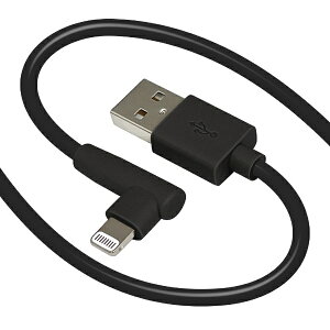 ラスタバナナ|RastaBanana A to ライトニング柔らかケーブル L字型 2.4A 1m ブラック R10CAAL2A07BK
