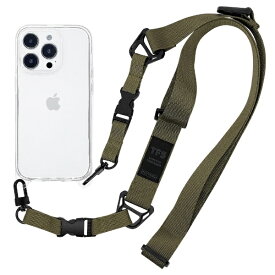 ラスタバナナ｜RastaBanana iPhone 14 Pro （6.1インチ） TFS ハイブリッドケースTPU×PC CL+ユーティリティーショルダーストラップ オリーブグリーン 7261IP261PHB