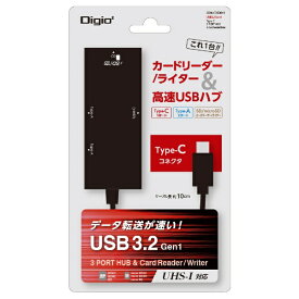 ナカバヤシ｜Nakabayashi ［USB-C オス→メス カードスロットx2 / USB-Ax2 / USB-C］変換アダプタ ブラック COM-C3SD073BK