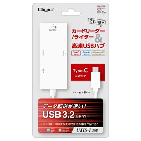ナカバヤシ｜Nakabayashi ［USB-C オス→メス カードスロットx2 / USB-Ax2 / USB-C］変換アダプタ ホワイト COM-C3SD073W