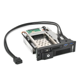 センチュリー｜Century Corporation SATA＋USB-Ax2 リムーバブルラック [5.25インチベイ1段→HDD/SSD 3.5インチx1、2.5インチx1] iStarUSA T-5K3525U-SA2