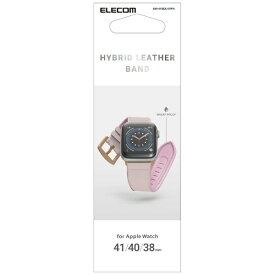 ELECOM｜エレコム Apple Watch用ハイブリッドレザーバンド（41/40/38mm） ピンク AW-41BDLHVPN