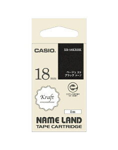 CASIO�b�J�V�I �N���t�g�e�[�v NAME LAND�i�l�[�������h�j �u���b�N XR-18KRBK [�x�[�W������ /18mm��]