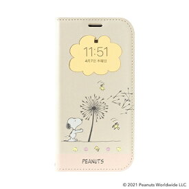 HAMEE｜ハミィ [iPhone 13専用]PEANUTS/ピーナッツ/フリップ窓付きダイアリーケース スヌーピー/フラワー 669-940020