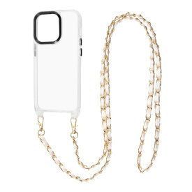 イングレム｜Ingrem iPhone 14 Pro ハイブリッドケース ショルダーストラップ付 クリア/ホワイト IS-P37STC1/CMCW