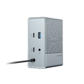 HYPER｜ハイパー ［USB-C オス→メス HDMIx2 / Display Portx2 / LAN / φ3.5mm / USB-Ax3 / USB-Cx3］USB PD対応 85W ドッキングステーション グレー HP-HDG212B [USB Power Delivery対応]