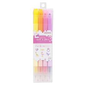サンスター文具｜sun-star dot e pen(ドット・エ・ペン) 四角マーカー (4本セットA) S4541782