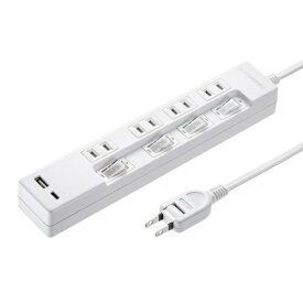 サンワサプライ｜SANWA SUPPLY USB充電機能付きタップ Type-C搭載 TAP-B102UC-2W [2ポート]