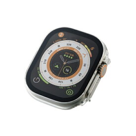 ELECOM｜エレコム Apple Watch Ultra 49mm用フルカバーケース プレミアムゴリラガラス 高透明 クリア AW-22CFCGOCR