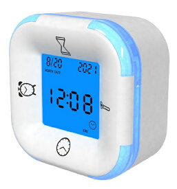 保土ヶ谷電子販売｜Hodogaya denshi 回転式デジタル置き時計 ホワイト AC-KTK-1WH [デジタル]