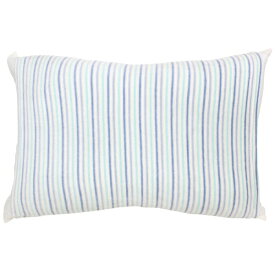 小栗｜OGURI メリーナイト 枕カバー のびのび タイプ 綿ベロア ストライプ柄 ブルー 約32×52cm 筒形 ストレッチ素材 いろいろな枕の形にフィット なめらかな肌ざわり 洗える MNP3204-76 サックス MNP3204-76