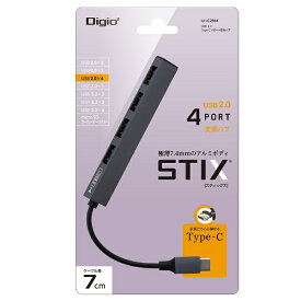 ナカバヤシ｜Nakabayashi UH-C2584GY USB-C → USB-A 変換ハブ STIX (Chrome/Android/iPadOS/Mac/Windows11対応) グレー [バスパワー /4ポート /USB2.0対応]