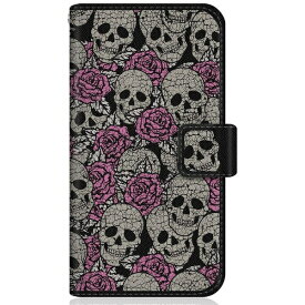 CaseMarket｜ケースマーケット CaseMarket SH-M11 スリム手帳型ケース スカル & ローズ ロックテイスト ダメージ SH-M11-BCM2S2033-78