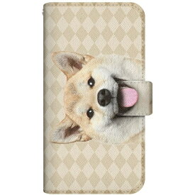 CaseMarket｜ケースマーケット CaseMarket SH-M11 スリム手帳型ケース ZAKKA ZOO ノート キュート つぶらな瞳 柴犬 ワンワン フレンチ ダイヤ柄 ベージュ SH-M11-BCM2S2821-78