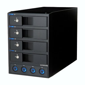 センチュリー｜Century Corporation HDD/SSDケース USB-A接続 裸族のカプセルホテル Ver.3 ブラック CRCH35U3IS3 [3.5インチ対応 /SATA /4台]