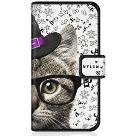CaseMarket｜ケースマーケット NYAGO iPhone12mini スリム手帳型ケース NYAGO ノート キュート メガネ フェイス キャット キュート バック イラスト iPhone12mini-BNG2S2248-78