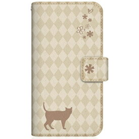 CaseMarket｜ケースマーケット NYAGO iPhone12mini スリム手帳型ケース NYAGO ノート フレンチ フラワー ダイアリー キャット シルエット ダイヤ柄 & なんだにゃ？ クリーム iPhone12mini-BNG2S2454-78