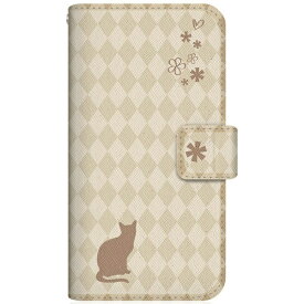 CaseMarket｜ケースマーケット NYAGO iPhone12mini スリム手帳型ケース NYAGO ノート フレンチ フラワー ダイアリー キャット シルエット ダイヤ柄 & おすましだにゃん。 クリーム iPhone12mini-BNG2S2458-78
