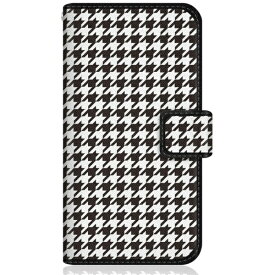 CaseMarket｜ケースマーケット CaseMarket SO-51A スリム手帳型ケース ブラック チドリ グラフィカル 千鳥柄 SO-51A-BCM2S2126-78