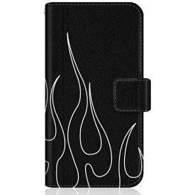 CaseMarket｜ケースマーケット CaseMarket SHG02 スリム手帳型ケース ブラック ラインアート フレアパターン HOT ROD SHG02-BCM2S2047-78