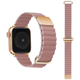 GAACAL｜ガーカル Apple Watch Series 1/2/3/4/5/6/7/8/SE1/SE2 38/40/41mm マグネット式PUレザーバンド GAACAL（ガーカル） アッシュローズ W00186MA