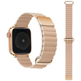 GAACAL｜ガーカル Apple Watch Series 1/2/3/4/5/6/7/8/SE1/SE2 38/40/41mm マグネット式PUレザーバンド GAACAL（ガーカル） クリームベージュ W00186PBA