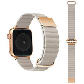 GAACAL｜ガーカル Apple Watch Series 1/2/3/4/5/6/7/8/SE1/SE2 38/40/41mm マグネット式PUレザーバンド GAACAL（ガーカル） ライトグレー W00186LGA