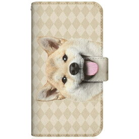 CaseMarket｜ケースマーケット CaseMarket SH-M16 スリム手帳型ケース ZAKKA ZOO ノート キュート つぶらな瞳 柴犬 ワンワン フレンチ ダイヤ柄 ベージュ SH-M16-BCM2S2821-78