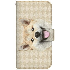 CaseMarket｜ケースマーケット CaseMarket SO-41B スリム手帳型ケース ZAKKA ZOO ノート キュート つぶらな瞳 柴犬 ワンワン フレンチ ダイヤ柄 ベージュ SO-41B-BCM2S2821-78