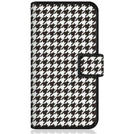 CaseMarket｜ケースマーケット CaseMarket SO-51B スリム手帳型ケース ブラック チドリ グラフィカル 千鳥柄 SO-51B-BCM2S2126-78