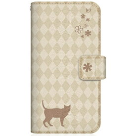 CaseMarket｜ケースマーケット NYAGO SHG02 スリム手帳型ケース NYAGO ノート フレンチ フラワー ダイアリー キャット シルエット ダイヤ柄 & なんだにゃ？ クリーム SHG02-BNG2S2454-78