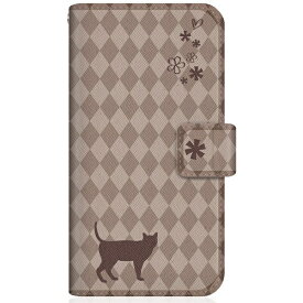 CaseMarket｜ケースマーケット NYAGO SHG04 スリム手帳型ケース NYAGO ノート フレンチ フラワー ダイアリー キャット シルエット ダイヤ柄 & なんだにゃ？ チョコレート SHG04-BNG2S2455-78